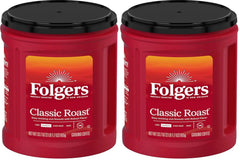 Folgers Classic Roast Ground Coffee, 33.7 Ounce (Pack of 2)