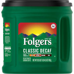 Folgers Classic Decaf Medium Roast Ground Coffee, 30.5 Ounces (Pack of 6)
