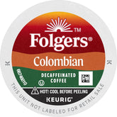 Folgers 100 Colombian Decaf Medium Roast Coffee Keurig KCup Pods, Lively Columbian, 12 Count (Pack of 2)