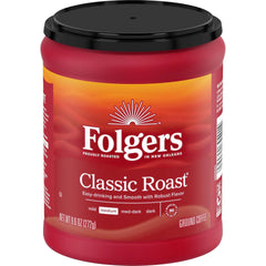 Folgers Classic Roast Medium Roast Ground Coffee, 9.6 Ounce