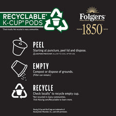 Folgers 1850 Trailblazer Medium-Dark Roast Coffee, 60 Keurig K-Cup Pods (Pack of 12)