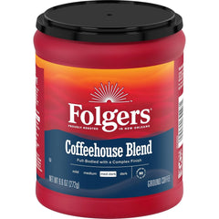 Folgers Coffeehouse Blend Medium Dark Roast Ground Coffee, 9.6 Ounces (Pack of 6)