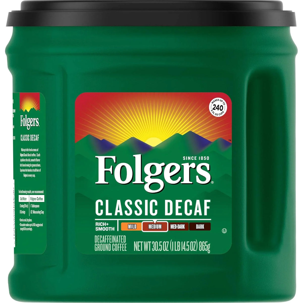 Folgers Classic Decaf Medium Roast Ground Coffee, 30.5 Ounces (Pack of 6)