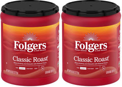 Folgers Classic Roast Medium Roast Ground Coffee, 9.6 Ounce (Pack of 2)